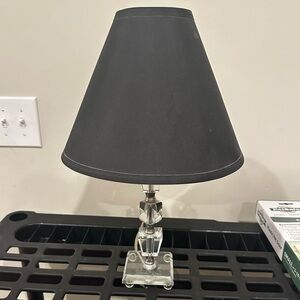 Elegant Black Table Lamp with Crystal Base